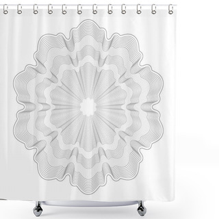 Personality  Guilloche Pattern Rosette For Certificate, Diploma, Voucher, Currency,play Money Or Other Security Papers. Shower Curtains