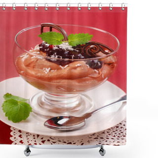 Personality  Chocolate Mousse Dessert In Glass Shower Curtains