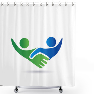 Personality  Handshake People In Business Logo Shower Curtains