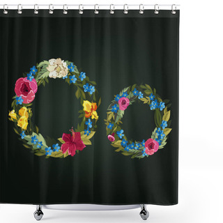 Personality  O Letter. Flower Alphabet Shower Curtains