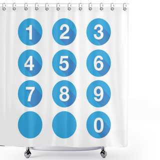 Personality  Numbers Set. Vector Flat Design Shower Curtains