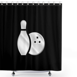 Personality  Bowling Silver Plated Metallic Icon Shower Curtains