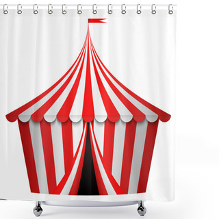 Personality  Vector Illustration Of Circus Tent Shower Curtains