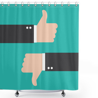 Personality  Thumbs Up And Thumbs Down Shower Curtains