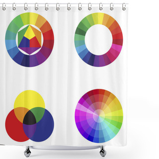 Personality  Color Palette On White Background. Graphic Color Background. Circle Triangle. Vector Illustration. Stock Image.  Shower Curtains