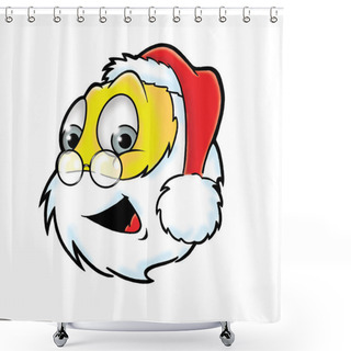 Personality  Funny Cheerful Santa Claus Smiley Shower Curtains