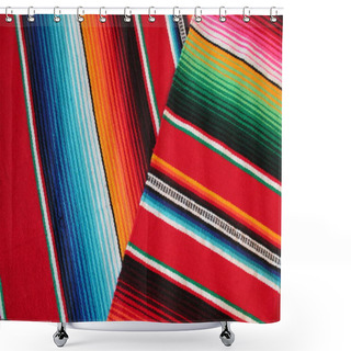 Personality  Mexico Mexican Poncho Serape Traditional Cinco De Mayo Rug  Fiesta Background With Stripes Stock, Photo, Photograph, Image, Picture, Shower Curtains