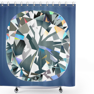 Personality  Abstract Polygonal Diamond Backlight Mural Interior Painting Jewelry Isolated Cushion Background, Vector Illustration Shower Curtains
