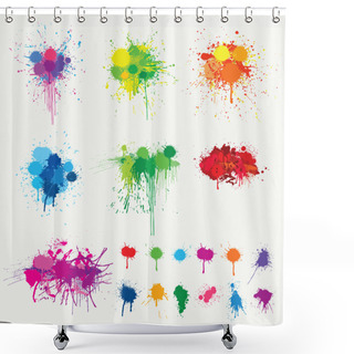 Personality  Colored Splats Shower Curtains