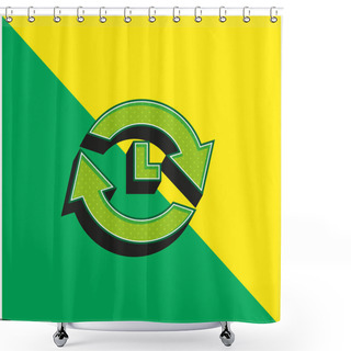 Personality  Analyze Green And Yellow Modern 3d Vector Icon Logo Shower Curtains