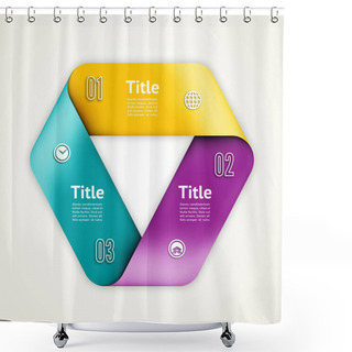 Personality  Mobius Strip Of Paper. Vector Info Graphic Diagram. Business Concept With 3 Options, Parts, Steps Or Processes. Shower Curtains