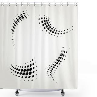 Personality  Vector Halftone Dots. Shower Curtains