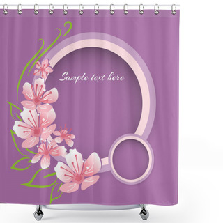Personality  Vector Background With Pink Spring Flowers Shower Curtains