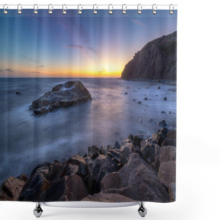 Personality  Tall Cliffs Of Dana Point After Sunset Shower Curtains