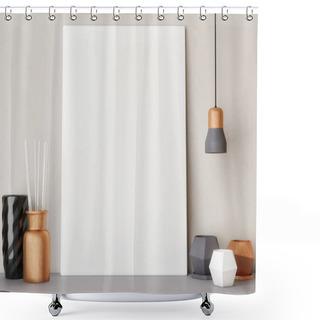 Personality  White Close Up Poster With Decoration Shower Curtains