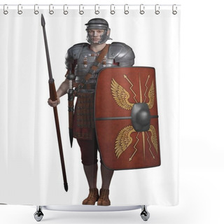 Personality  Roman Legionary On Guard Shower Curtains