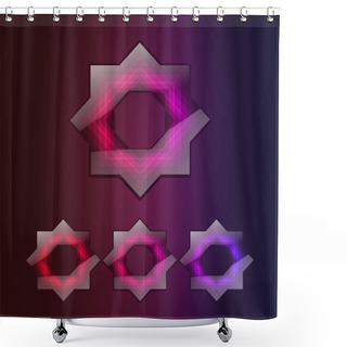 Personality  8 Point Star Vector Icons Shower Curtains