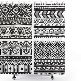 Personality  Seamless Tribal Texture Shower Curtains