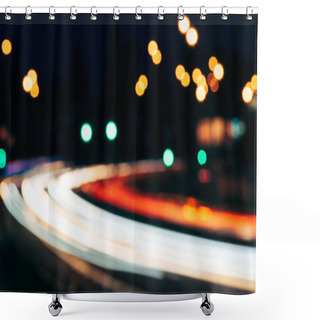Personality  Colorful Bokeh Lights Of Night City As Background Shower Curtains