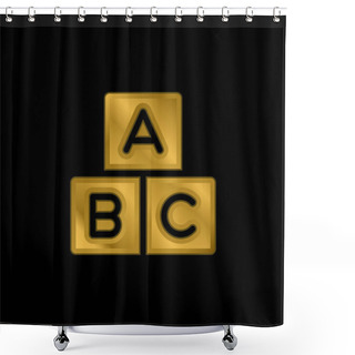 Personality  Alphabet Gold Plated Metalic Icon Or Logo Vector Shower Curtains