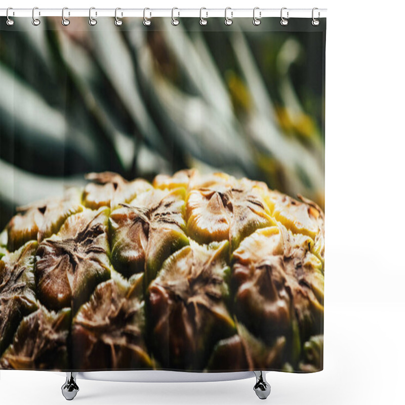 Personality  Close Up View Of Textured Peel Of Pineapple Shower Curtains