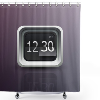 Personality  Flip Clock Vector. The Numbers Are Easy To Replace With Another Numbers Shower Curtains