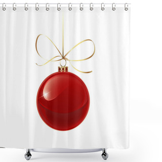 Personality  Christmas Red Bauble Shower Curtains