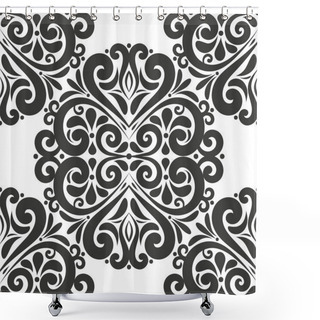 Personality  Beautiful, Black Vintage Seamless Pattern. Vintage, Paisley Elements. Ornament. Shower Curtains