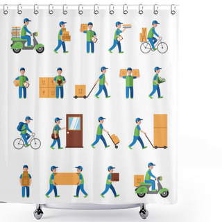 Personality  Postman People On White Shower Curtains