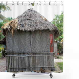 Personality  Cabin Palapa Hut Wooden Traditional Mexico House Shower Curtains