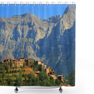 Personality  Catalan Village Perched In Sierra Del Cadi Shower Curtains
