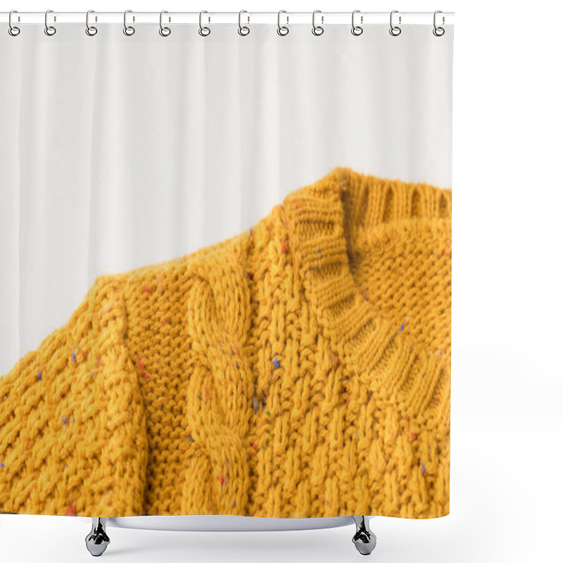 Personality  knitted yellow sweater with pattern shower curtains