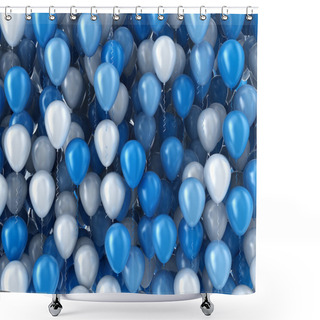 Personality  Blue And White Balloons Shower Curtains