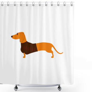 Personality  Dachshund In Sunglasses Shower Curtains