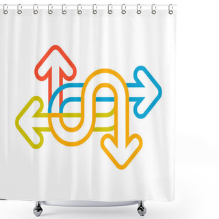 Personality  Color Set Arrows On White Shower Curtains