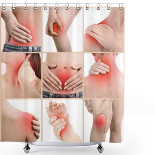 Personality  Body Pain Collage Shower Curtains