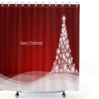 Personality  Christmas Background With Christmas Tree, Vector Illustration. Shower Curtains