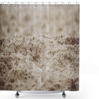 Personality  Closeup Of Sand Pattern Of A Beach In The Summer Shower Curtains