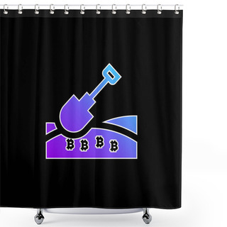 Personality  Bitcoin Blue Gradient Vector Icon Shower Curtains
