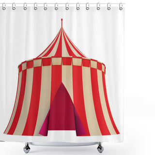 Personality  Red And White Striped Tent Shower Curtains