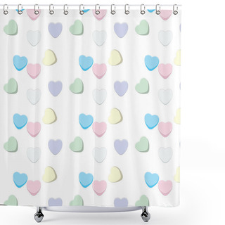 Personality  Valentines Day Lovely Candies, Sweet Colorful Hearts. Shower Curtains