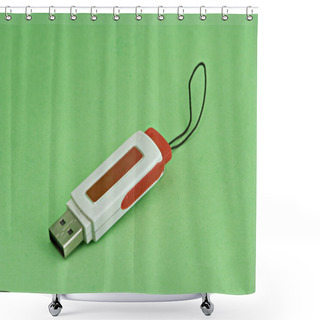 Personality  USB Flash Drive Isolated On Background Shower Curtains