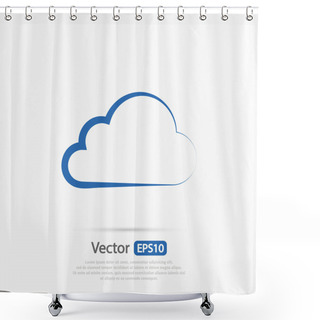 Personality  Cloud Icon,  Flat Design Shower Curtains