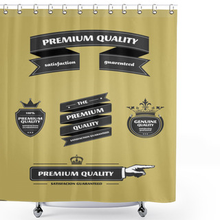 Personality  Collection Of Premium Quality And Guarantee Labels With Retro Vi Shower Curtains