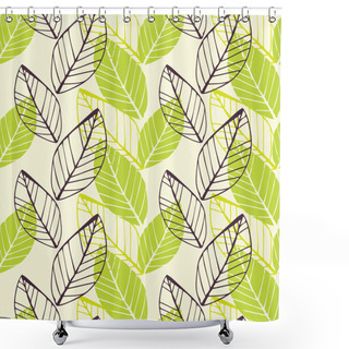 Personality  Leaf Green Spring Pattern Shower Curtains