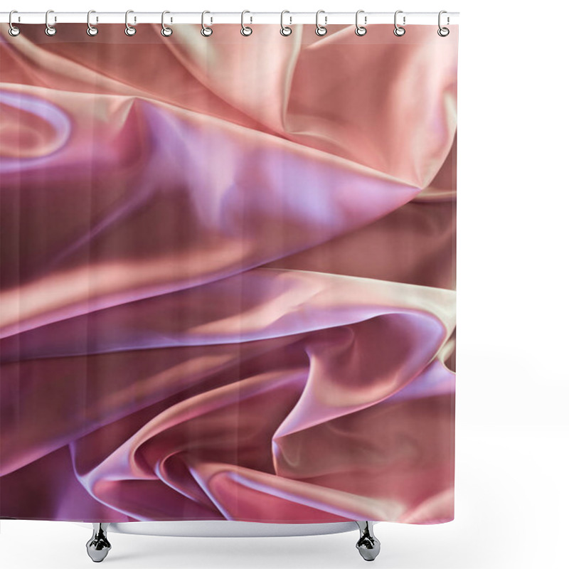 Personality  Beige And Pink Shiny Satin Fabric Background Shower Curtains