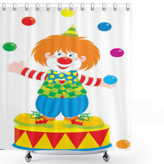 Personality  Circus Clown Juggler Shower Curtains