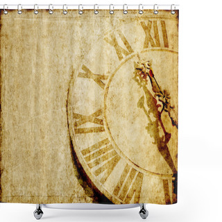 Personality  Lovely Background Image With An Antique Clock Face Shower Curtains