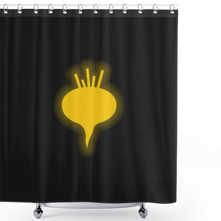 Personality  Beetroot Yellow Glowing Neon Icon Shower Curtains