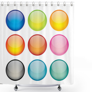 Personality  Set Of Network Sphere Icons Shower Curtains